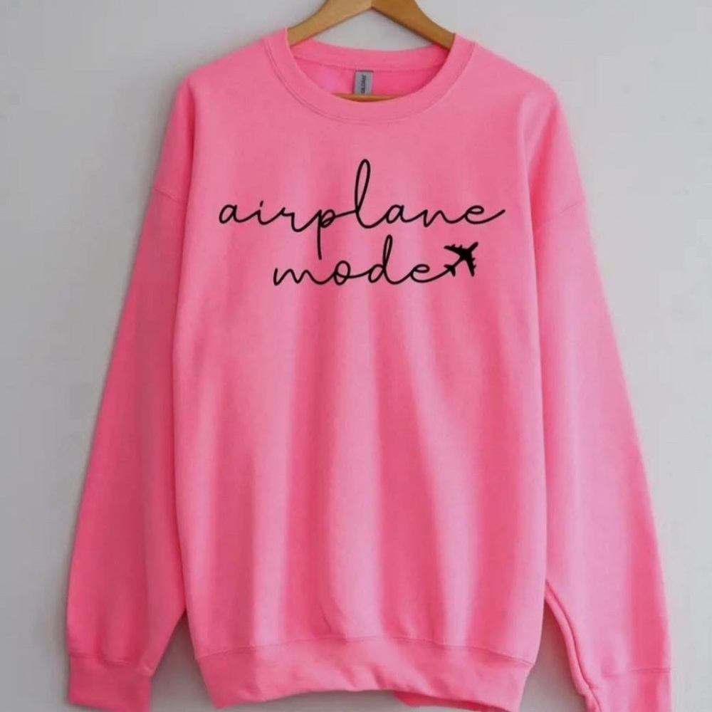 Airplane Mode Pink Sweatshirt NWT